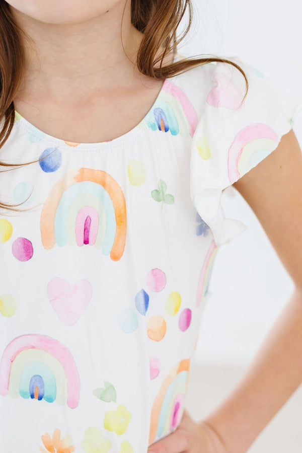 watercolor-rainbows-s-s-flutter-sleeve-leotard Mila &  Rose - Sophia's Style-Watercolor Rainbows S/S Flutter Sleeve Leotard-6-12M--1